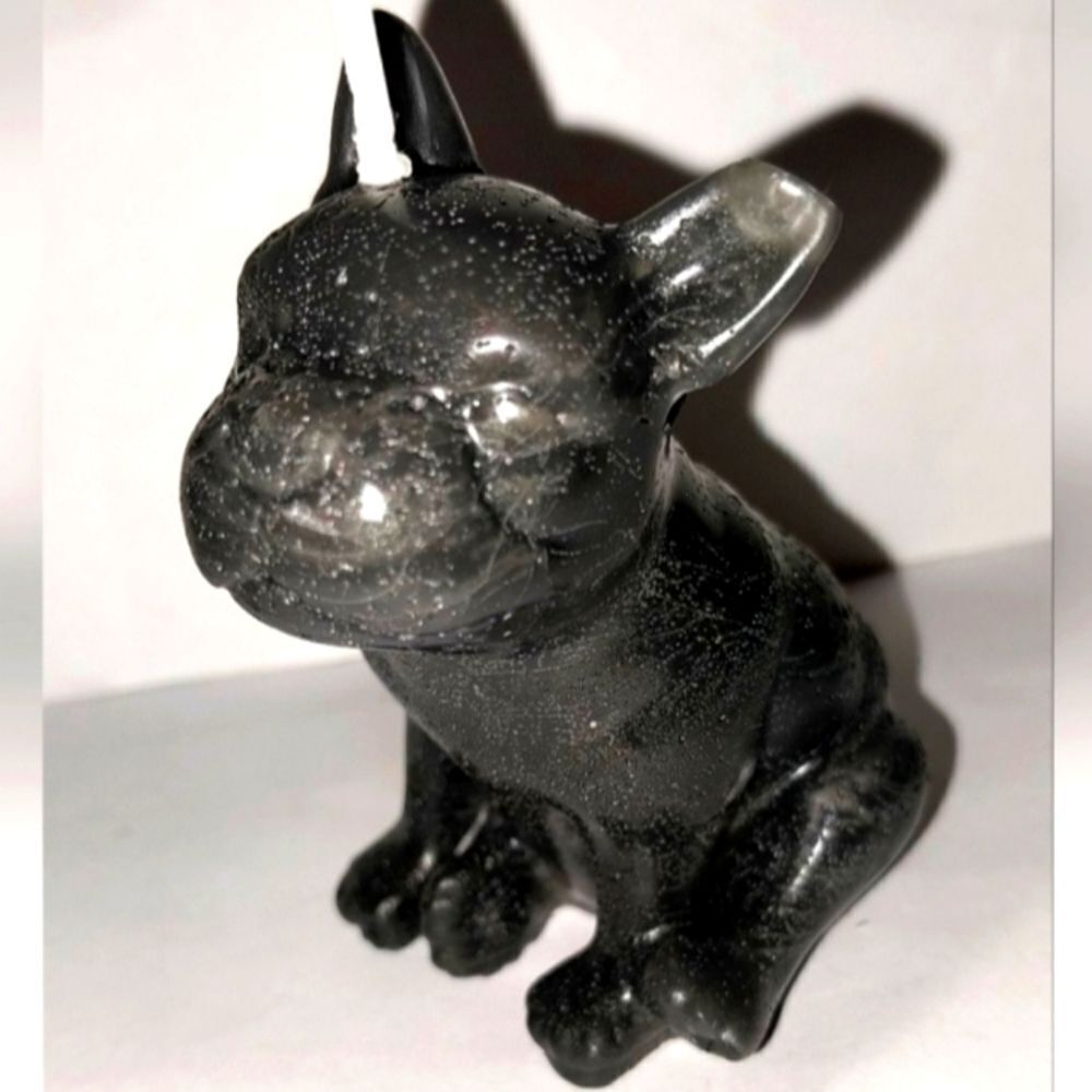 Hand crafted limited edition bull dog candle